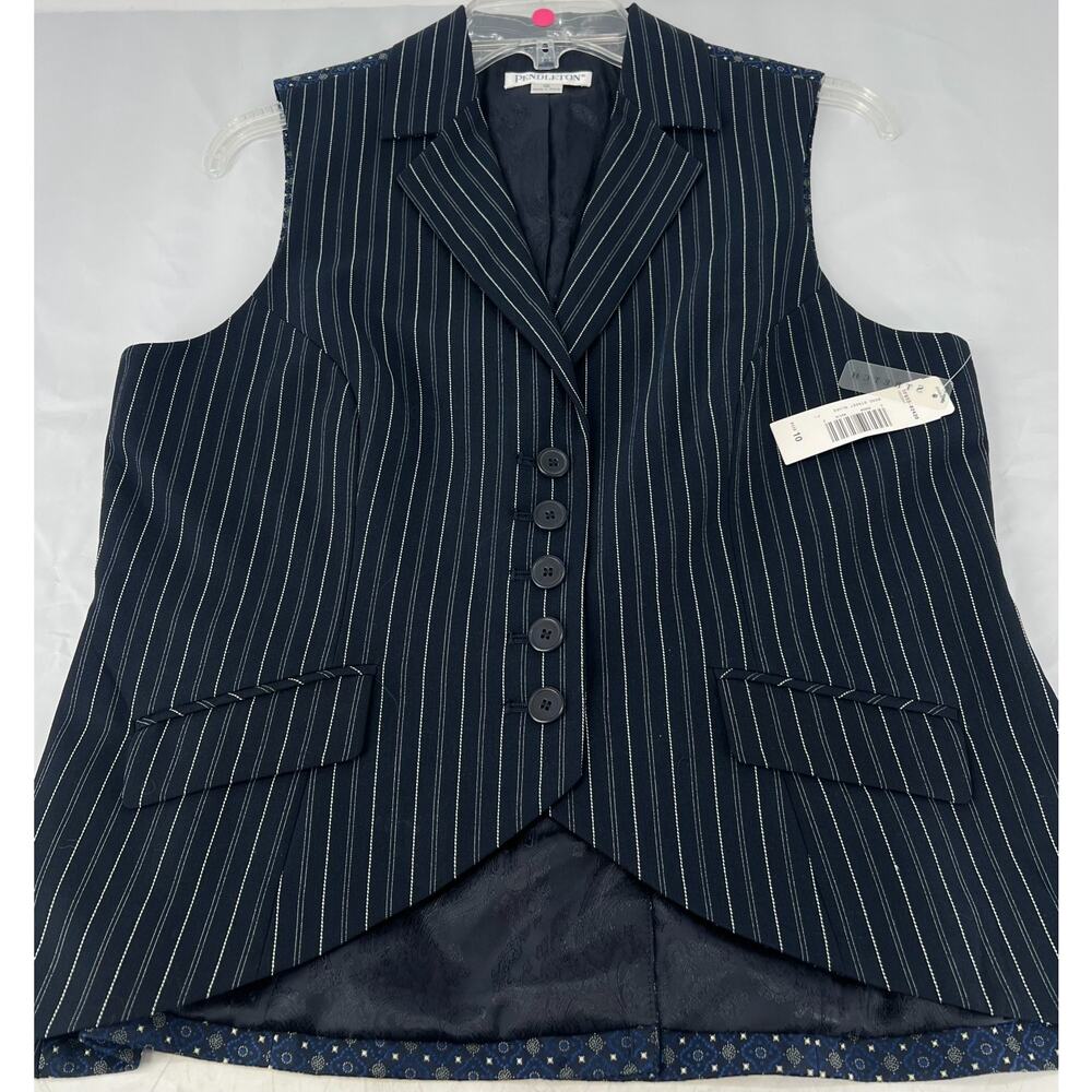 Pendleton Women’s Vintage Vest Plaid Button Down Blazer Women's Size 10 NWT (C2)